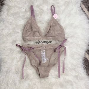 Eyelash Lace Bralette and Panty Set